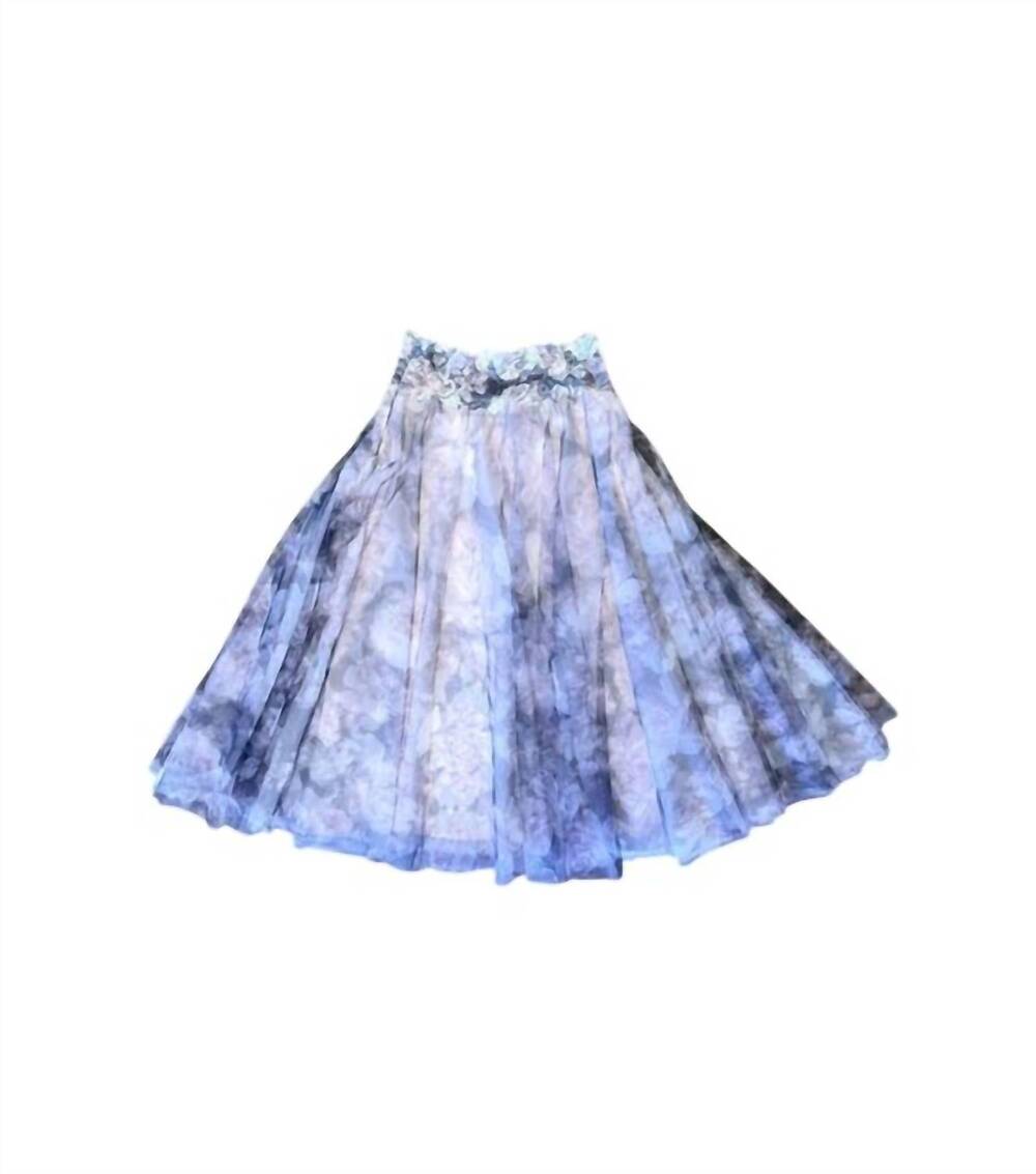 NEW OLVI’S women's floral soft tulle midi skirt in shadow rose